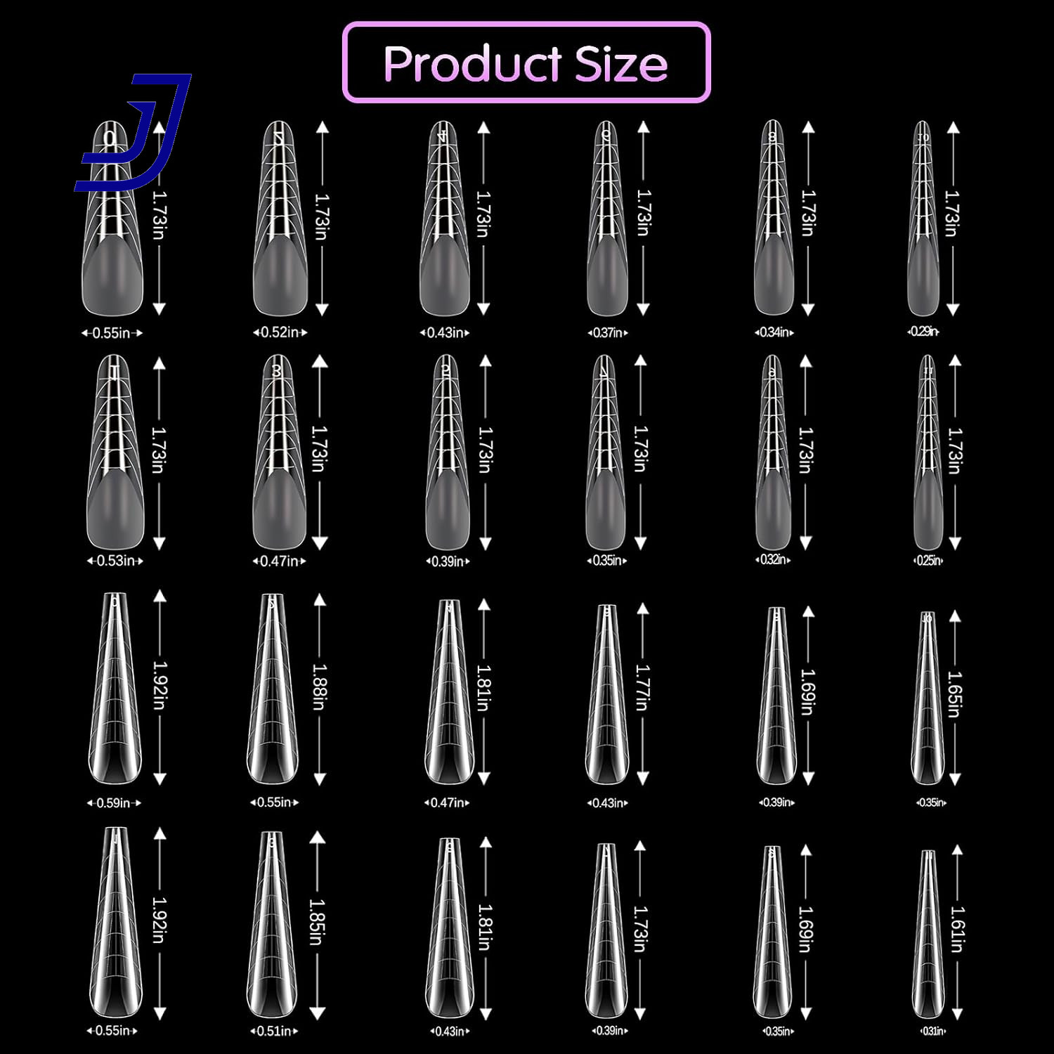 Nail Dual Forms for French Nails, Dual Nail Forms Molds Acrylic Nail Tips 288PCS