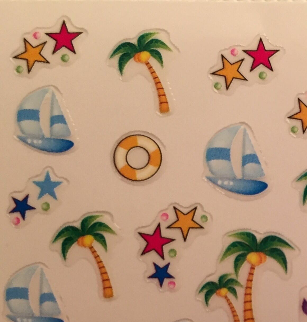 Nail Art 3D Decal Stickers Palm Trees Sail Boats Stars K027