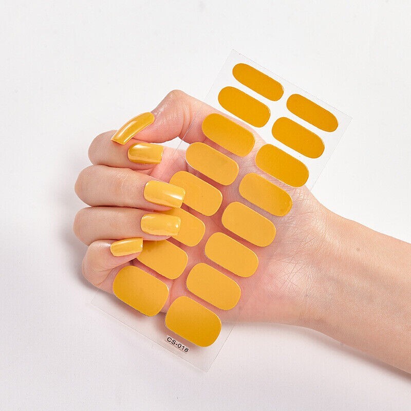 Full Size Nail Wraps Stickers Polish Manicure Art Self Stick Decor 3D Strips USA