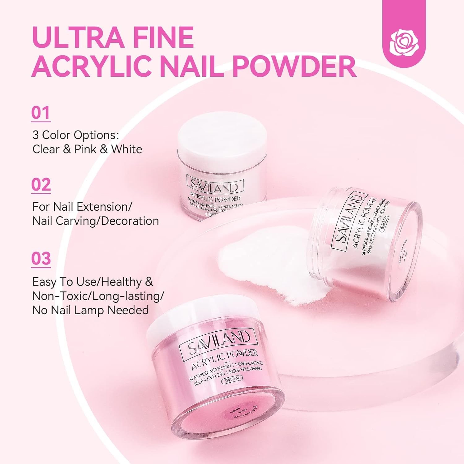 Saviland Acrylic Nail Kit: Complete Drill, UV Light & Tools for Home Nail Art