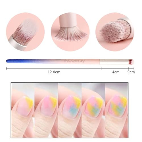 6pieces Ombre Nail Brush Wood Nail Pen Ombre Brush for Gel Nails Nail Gradient