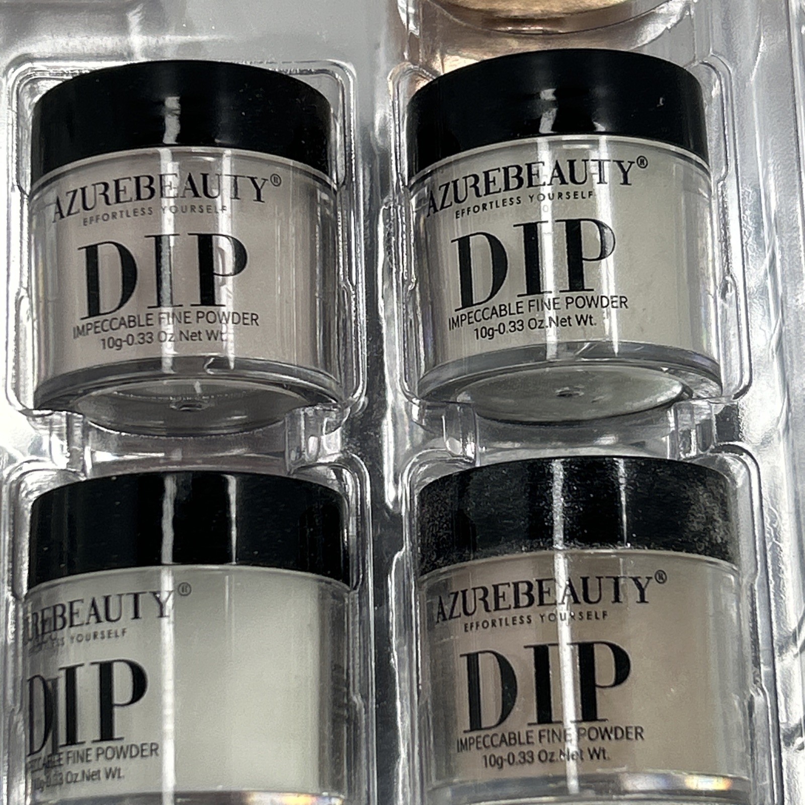 AzureBeauty Dip Powder Nail Kit 10g/0.34 Oz 3 Colors 3 Liquid Bottles Brush & Mo