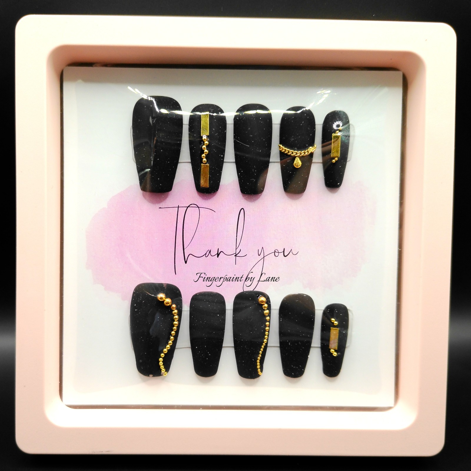 Black Matte Coffin Press On Nails – Medium Size