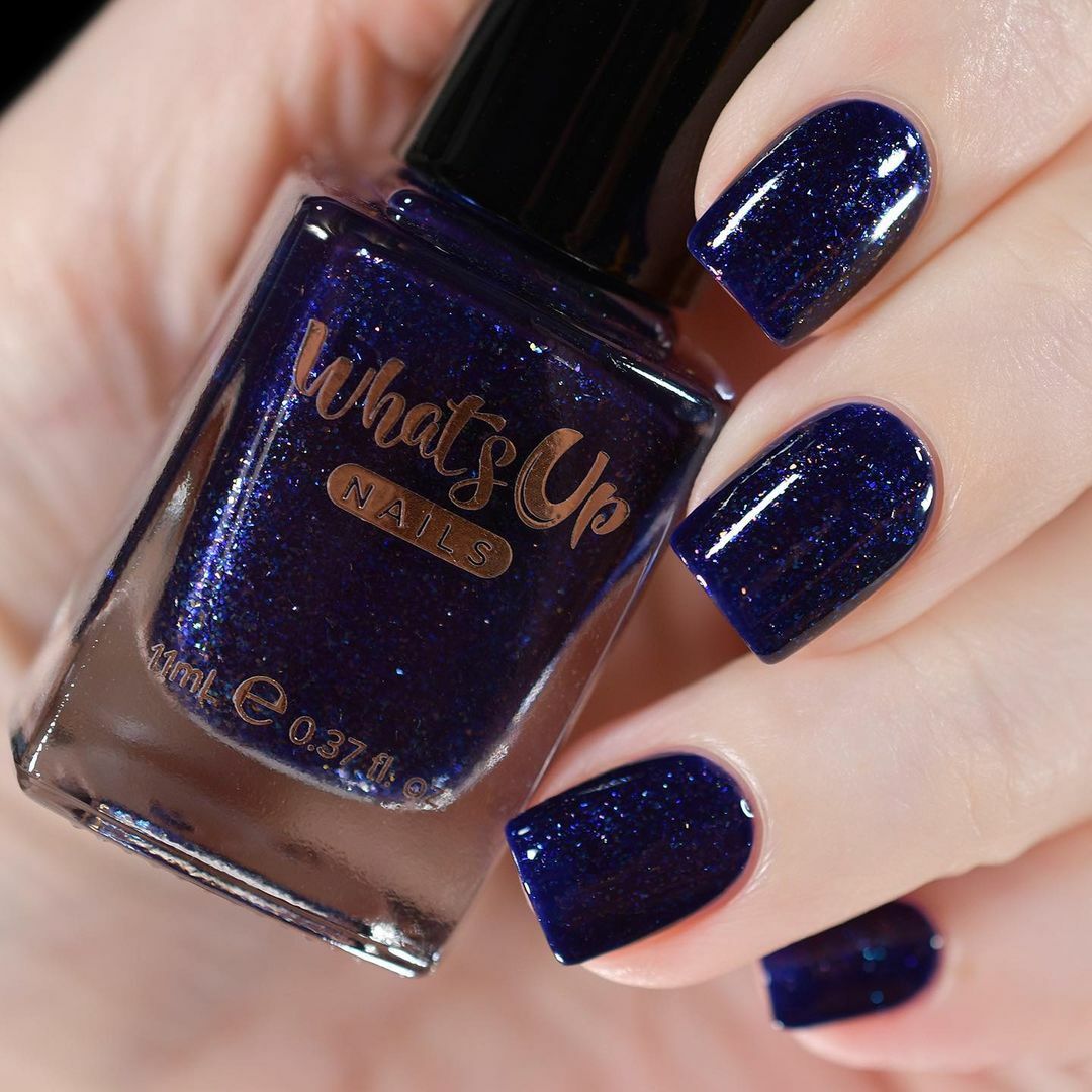 Squid Escape Regular Polish (Dark Blue Crelly w/ Multicolored Iridescent Flakie)