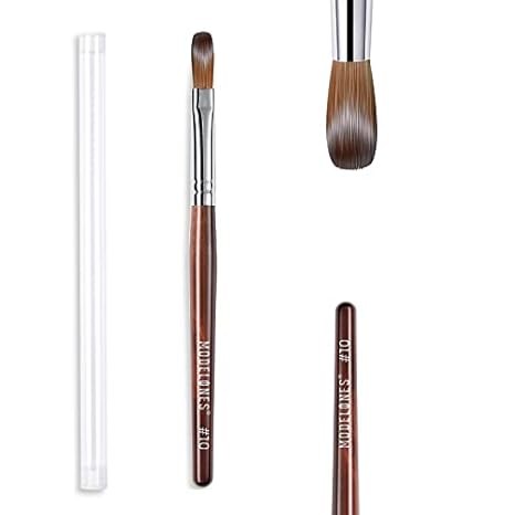 Modelones Kolinsky Sable Nail Art Brush – Red Wood for 3D Designs & Extensions