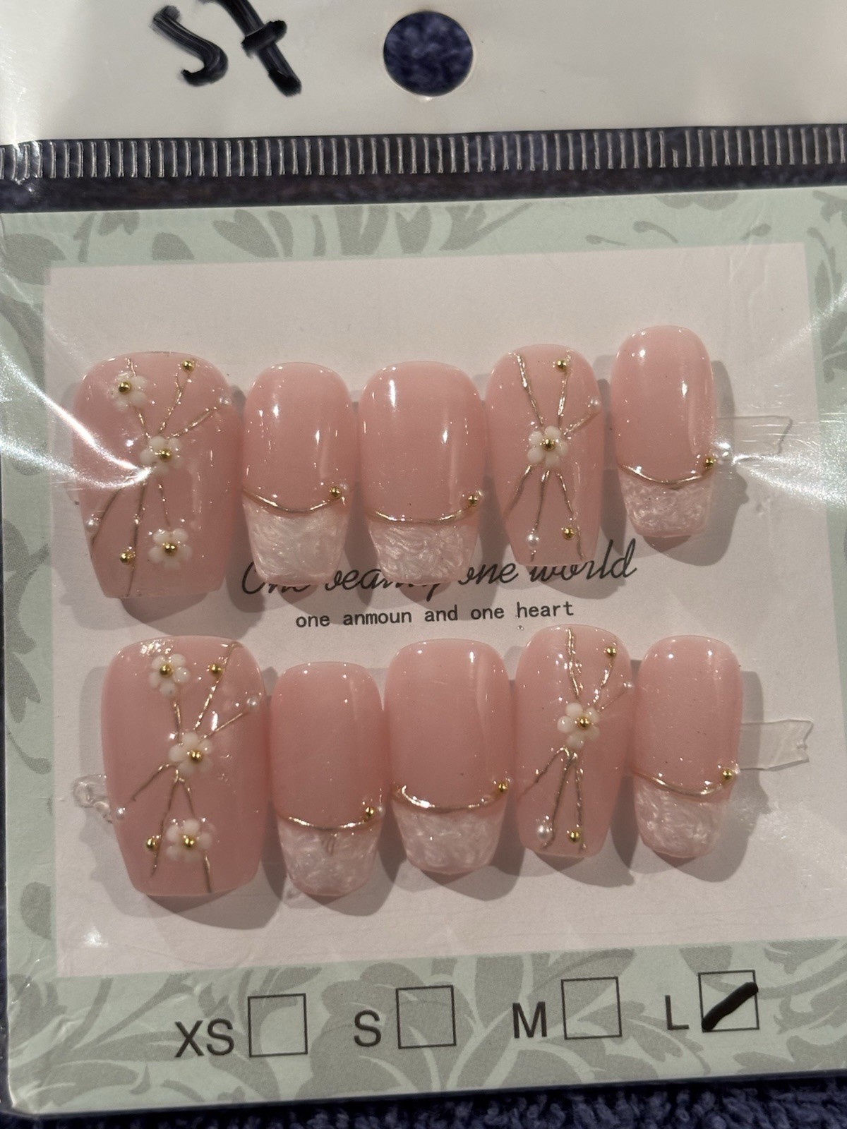 Press-On Nails Medium Length COFFIN. Size Large. 20 Pair