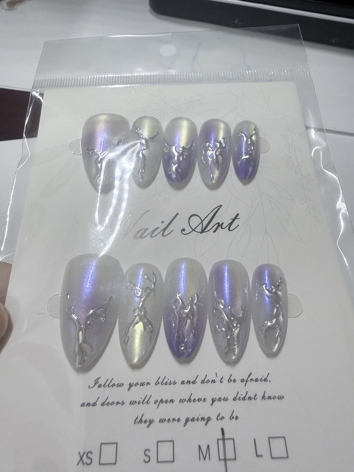 Medium size handmade Press-On Nails Set