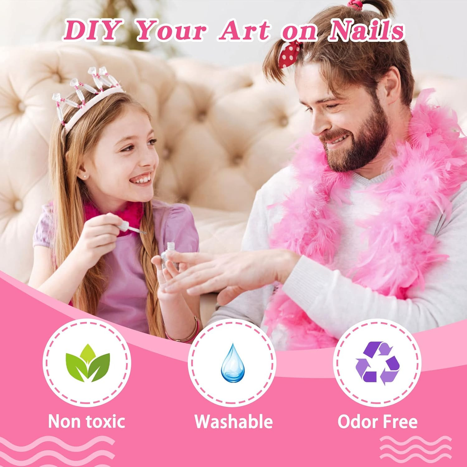 Kids Nail Polish Set for Girls – 12 Candy Colors Safe Toddler Nail Kit with Nail