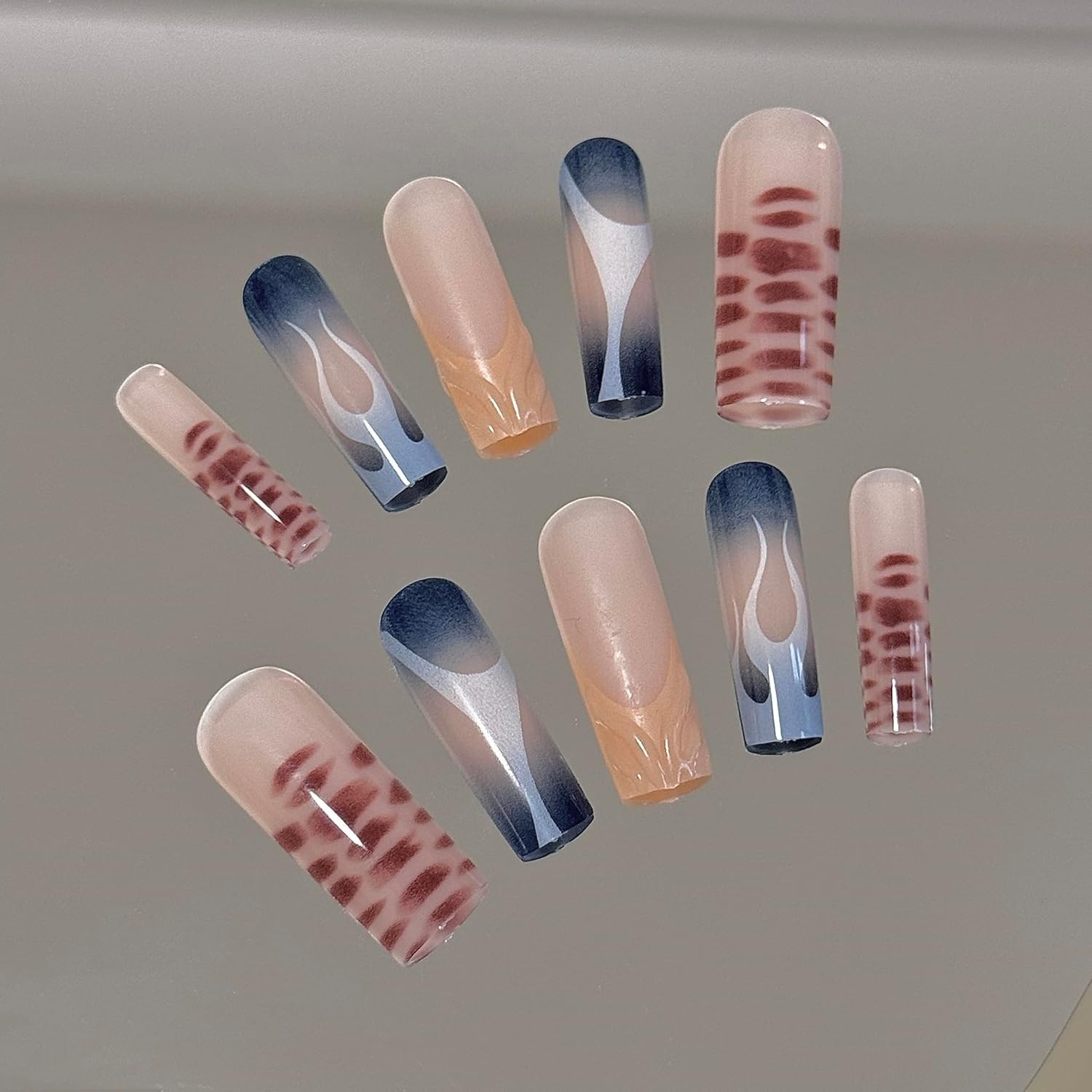 Trendy 24 Pcs Square Press on Nails – Long Acrylic Tips for Effortless Glam