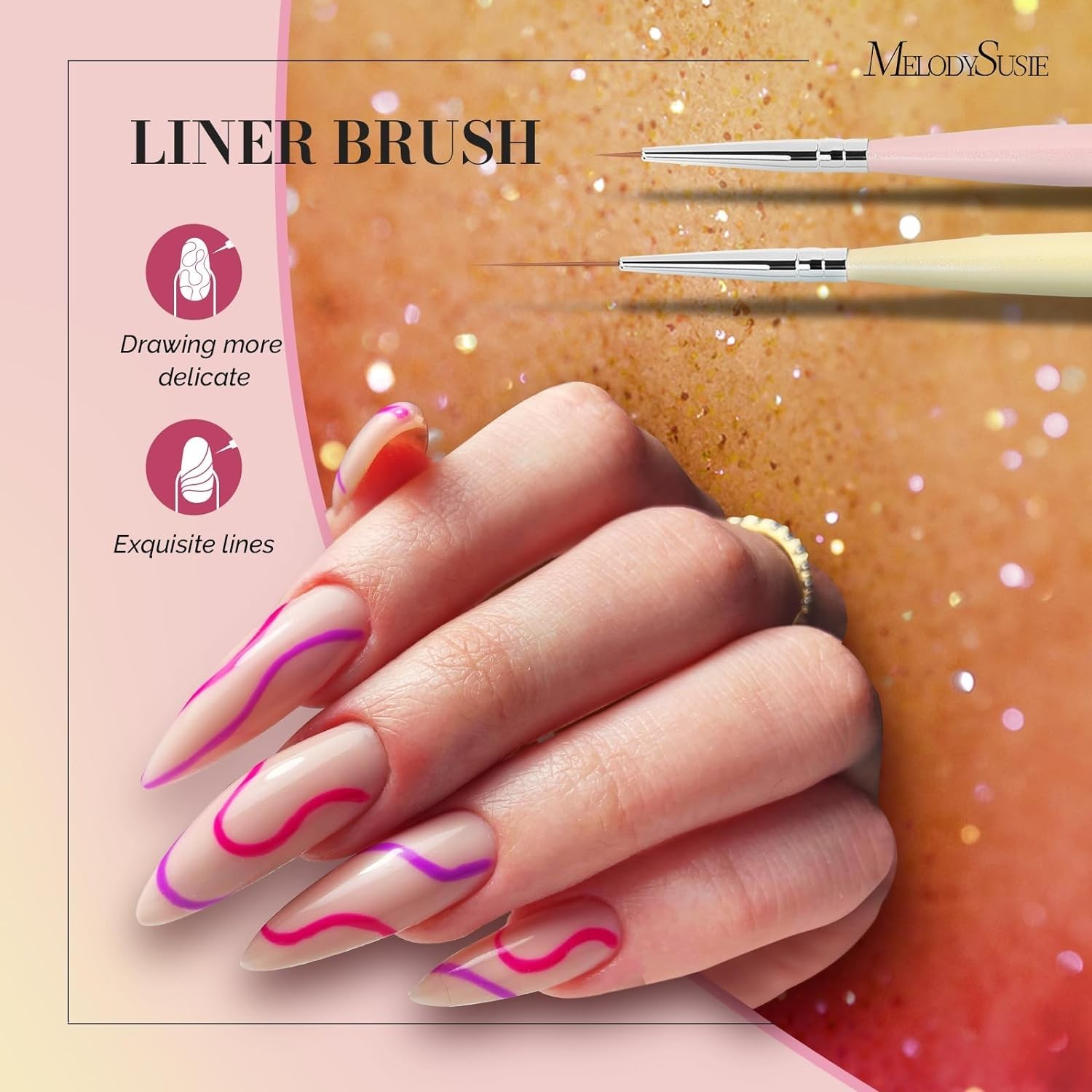 Ergonomic 6PCS Nail Art Brush Set with Gel and Polish Brushes – Salon Quality