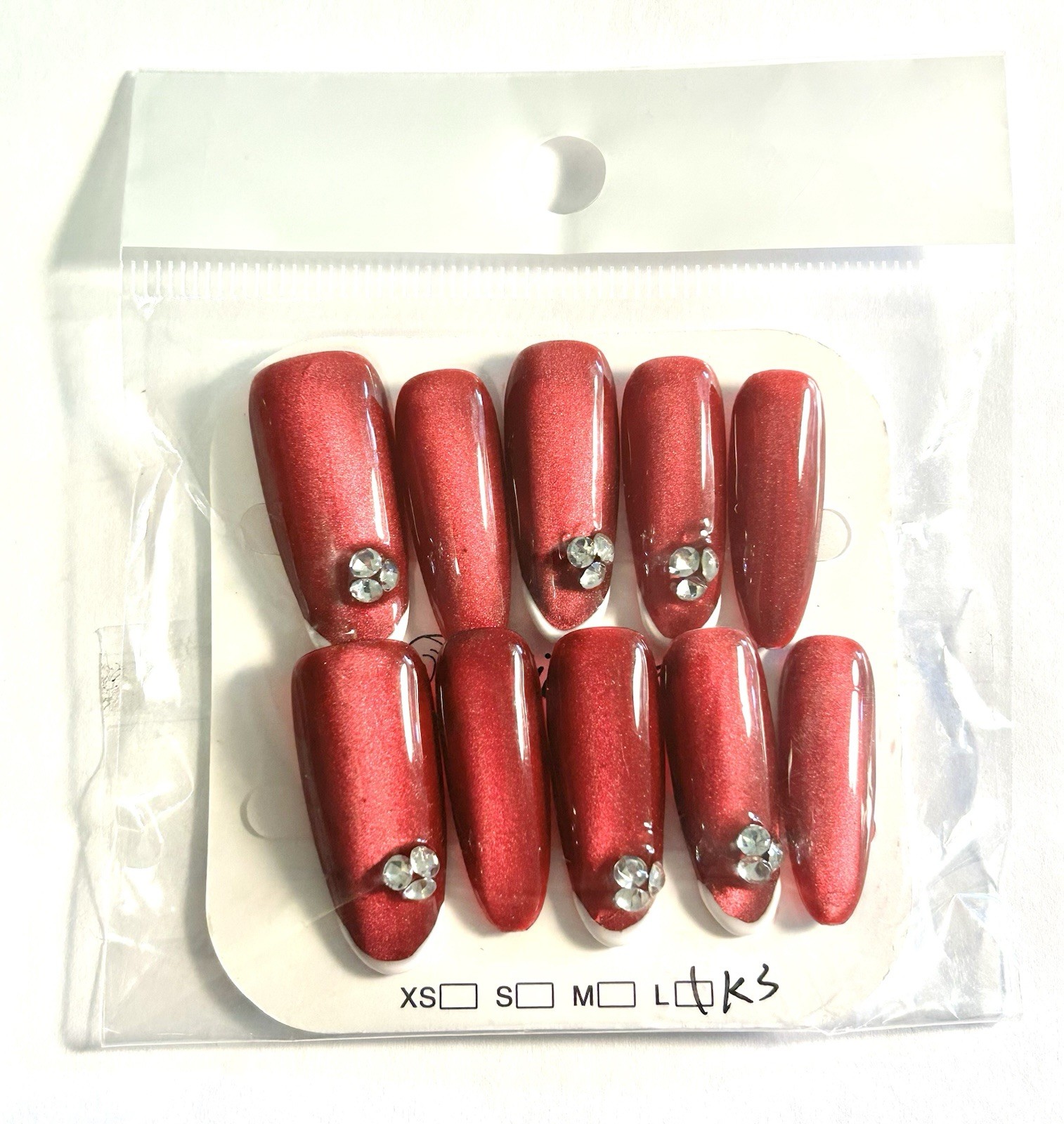 Custom Nail Art Acrylic Handmade Press On Nails Sz L w/ FREE Prep Kit rj NEW!