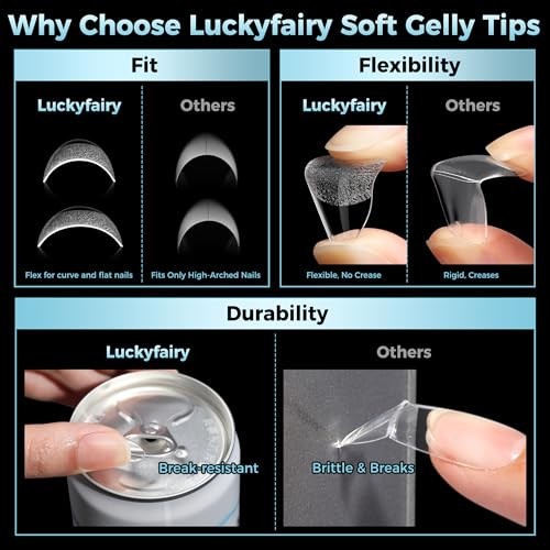 Gel Nail Tips 360Pcs, Pre Etched Nail Tips Almond Shape Full Cover Short Almond