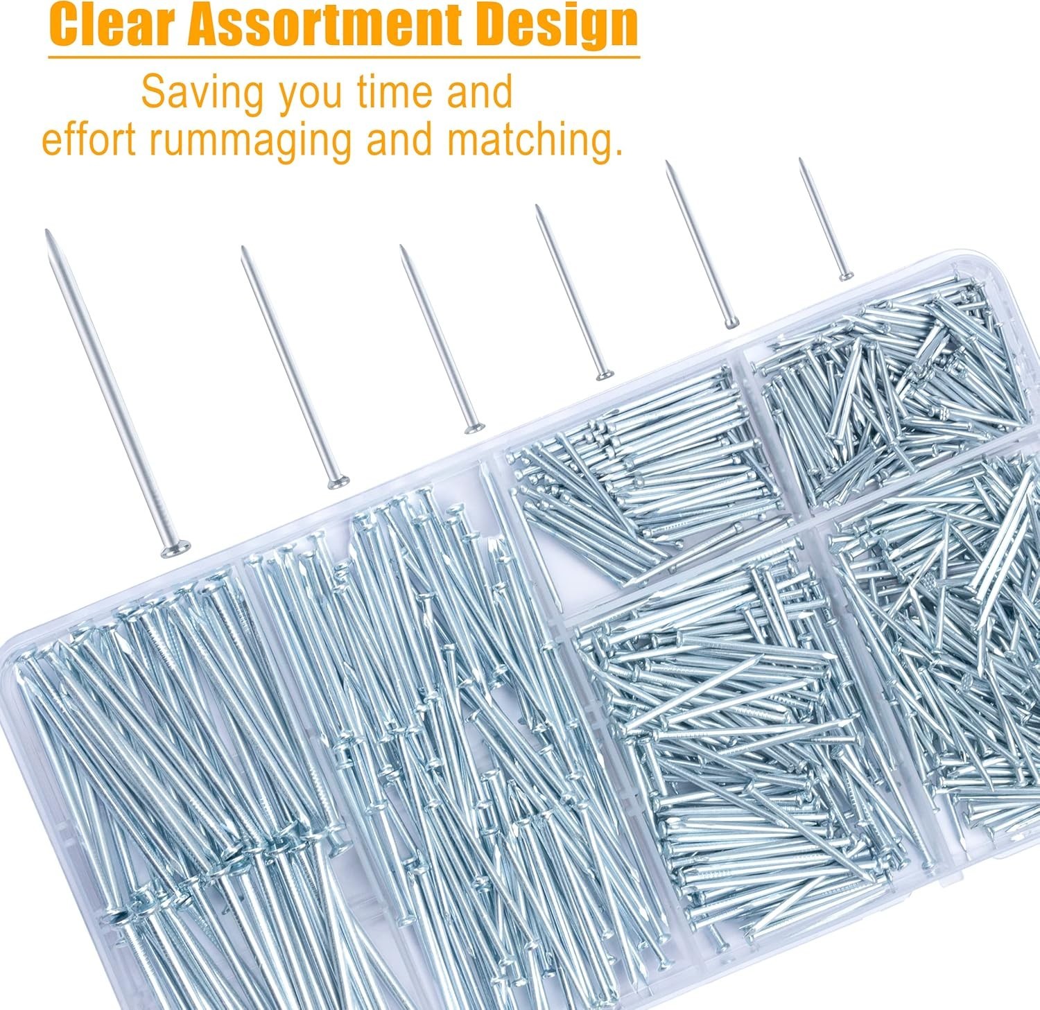 Complete 700-Piece Hanging Nail Set – Includes Up to 2-Inch Finishing Nails