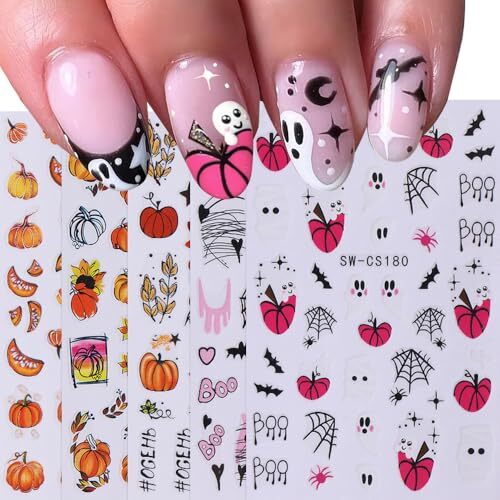 Holiday Nail Stickers, Halloween & Thanksgiving Day Fall Nail Decals 3D CS166