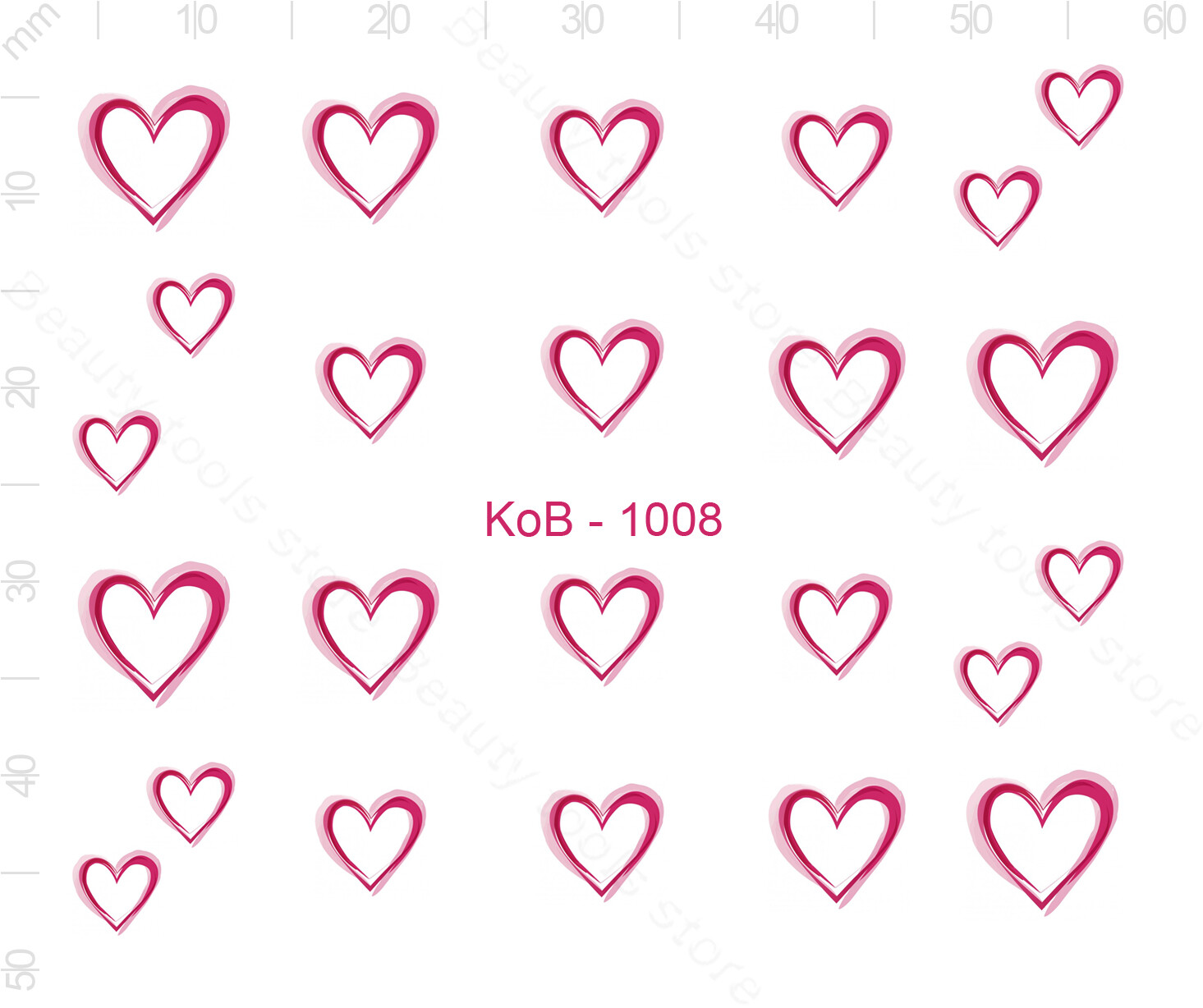 Nail Art Water Transfer Sticker Decal Stickers Pretty 3D Heart Purple KoB-1008