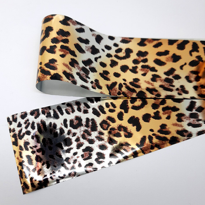Metallic Gold Silver Animal Print Nail Foil, Leopard Nail Foil, 100cm, UK Seller