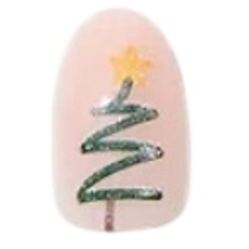 Glamnetic Press On Nails Short Oval Velvet Pine Holiday Green Tree Design