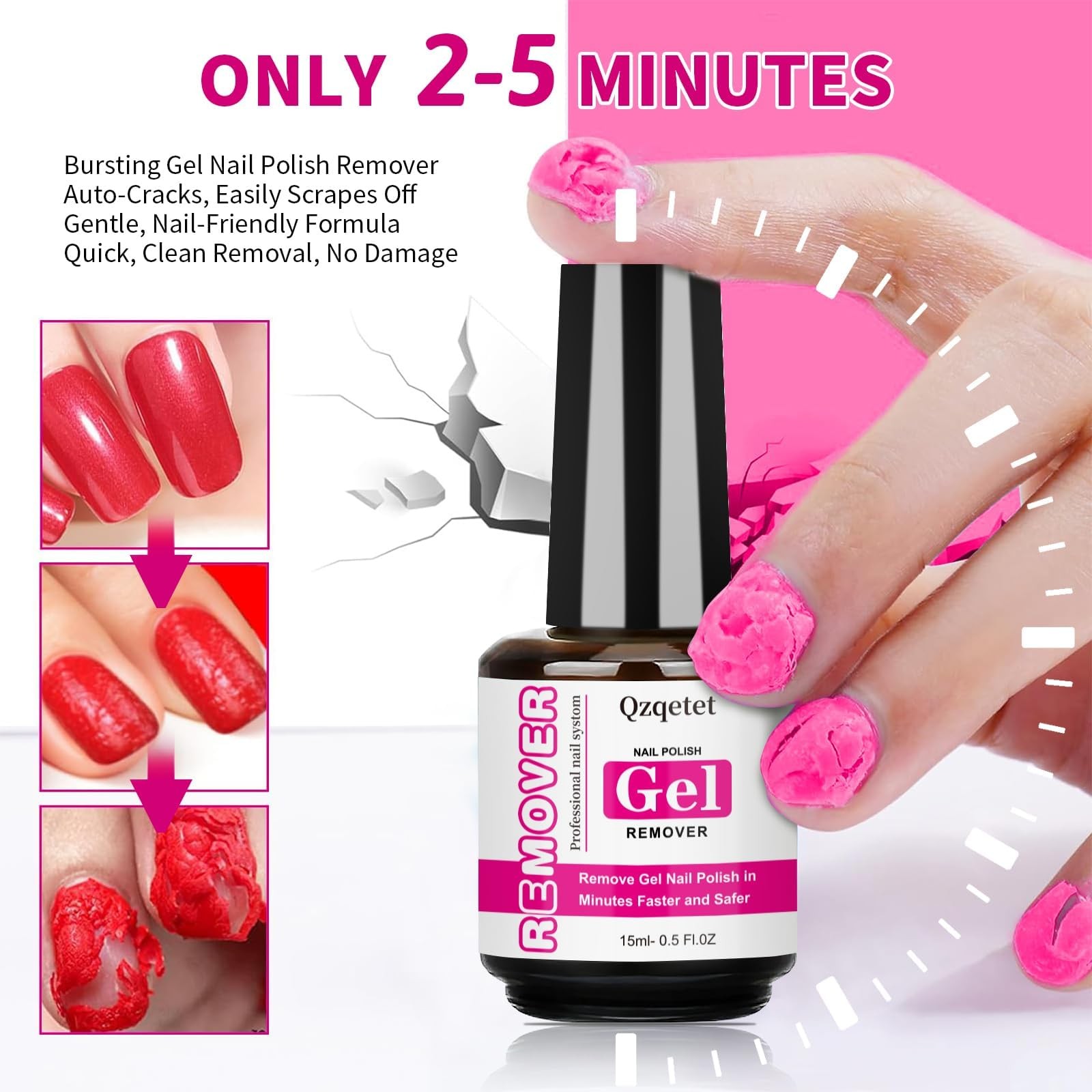 Qzqetet Gel Nail Polish 0.5 Fl Oz (Pack of 1), Remover & Tools