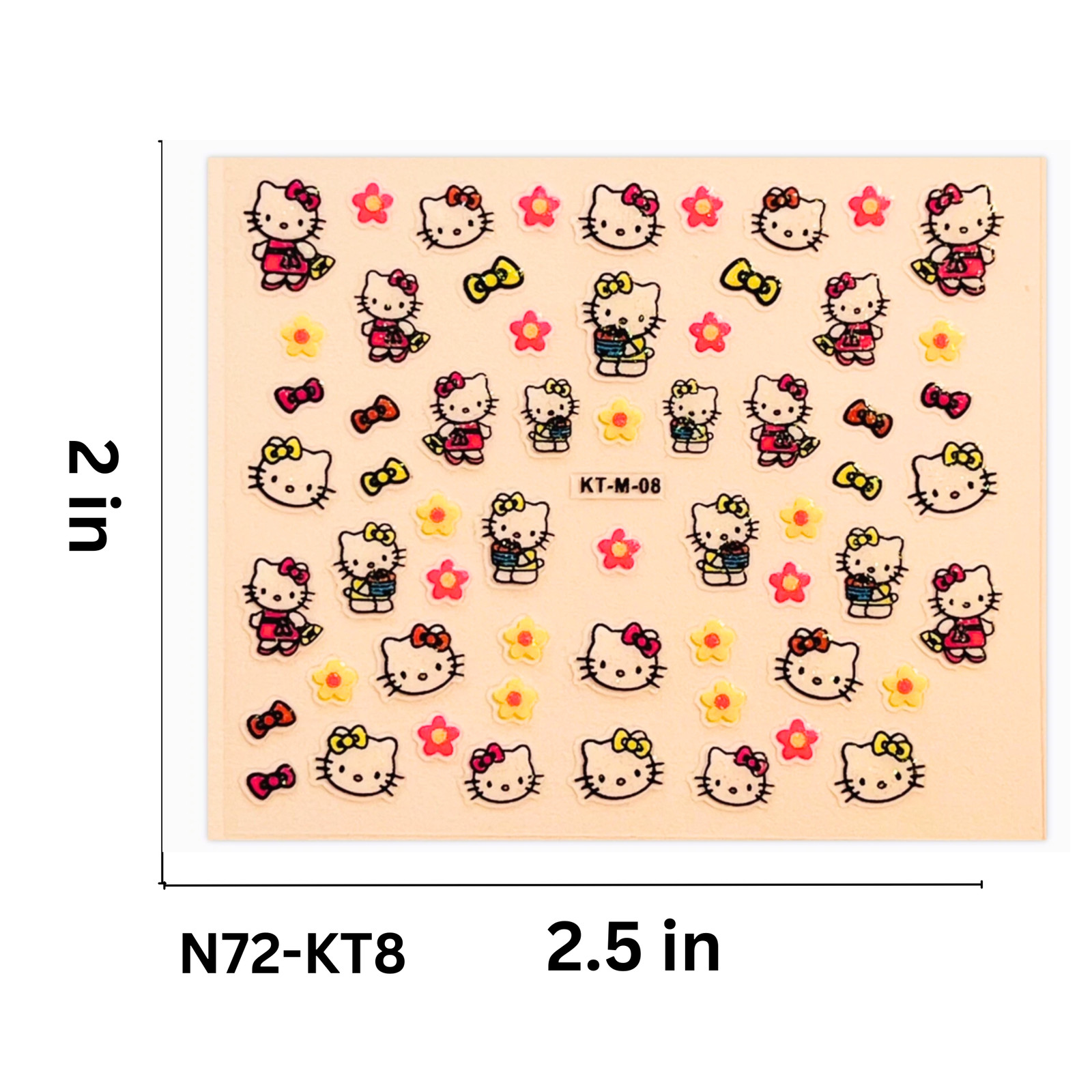 SET OF 5 Hello Kitty Nail Stickers – Easy DIY Nail Decoration for Girls & Women