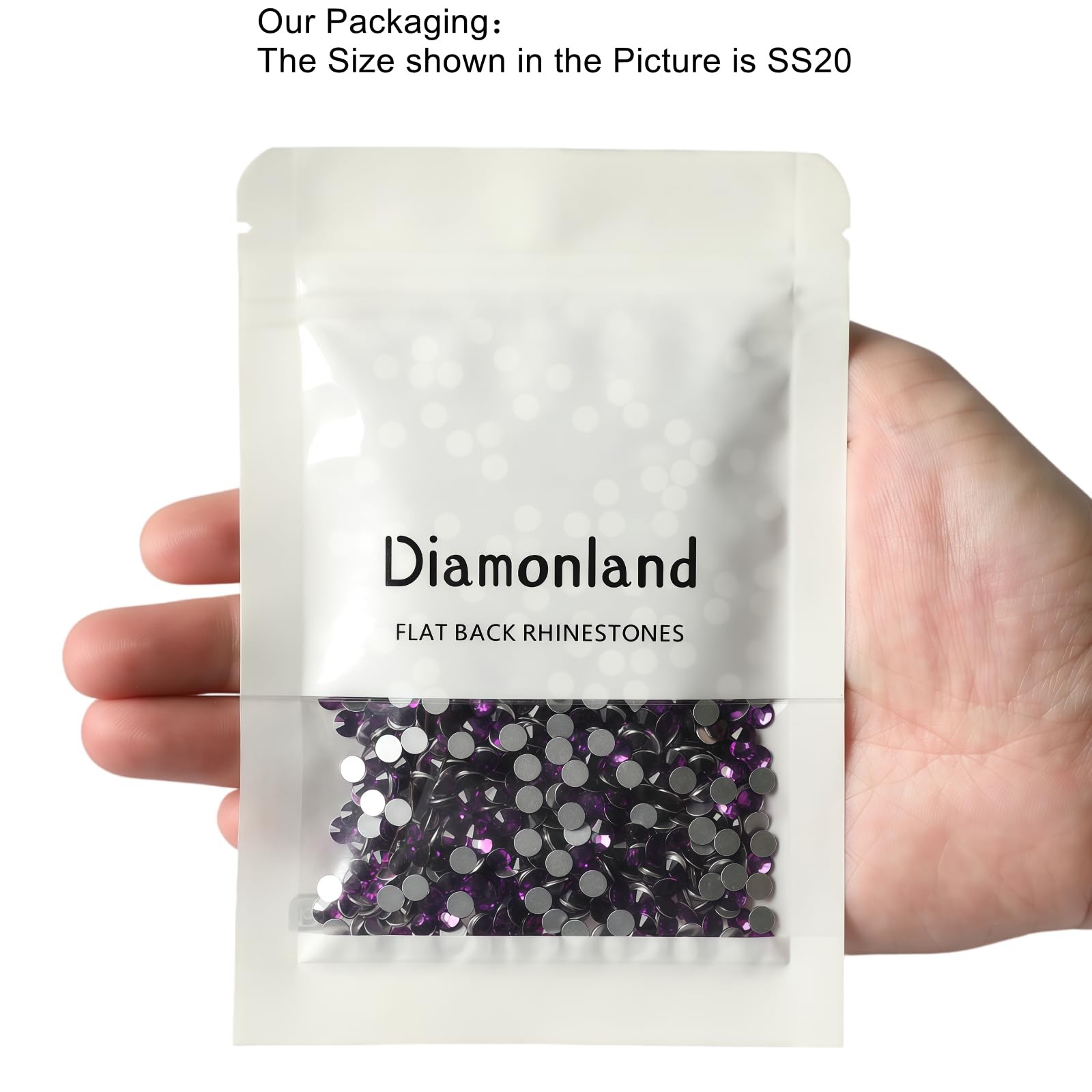 Diamonland Flatback Glass Crystal Rhinestones Rounds Gems for Bedazzling Nail…