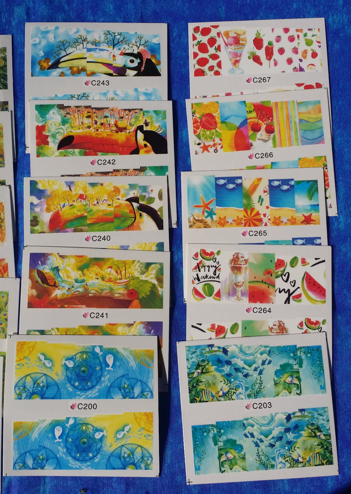 20 Sets Summer Ocean Peacock Nail Art Stickers Water Decals Transfer C 2.75″ #AG