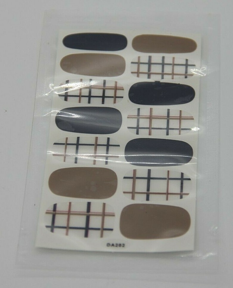 Lot of 3 Nail Wraps (KSD-118, YMX141, DA202, Blue, Yellow, Brown, Flowers)