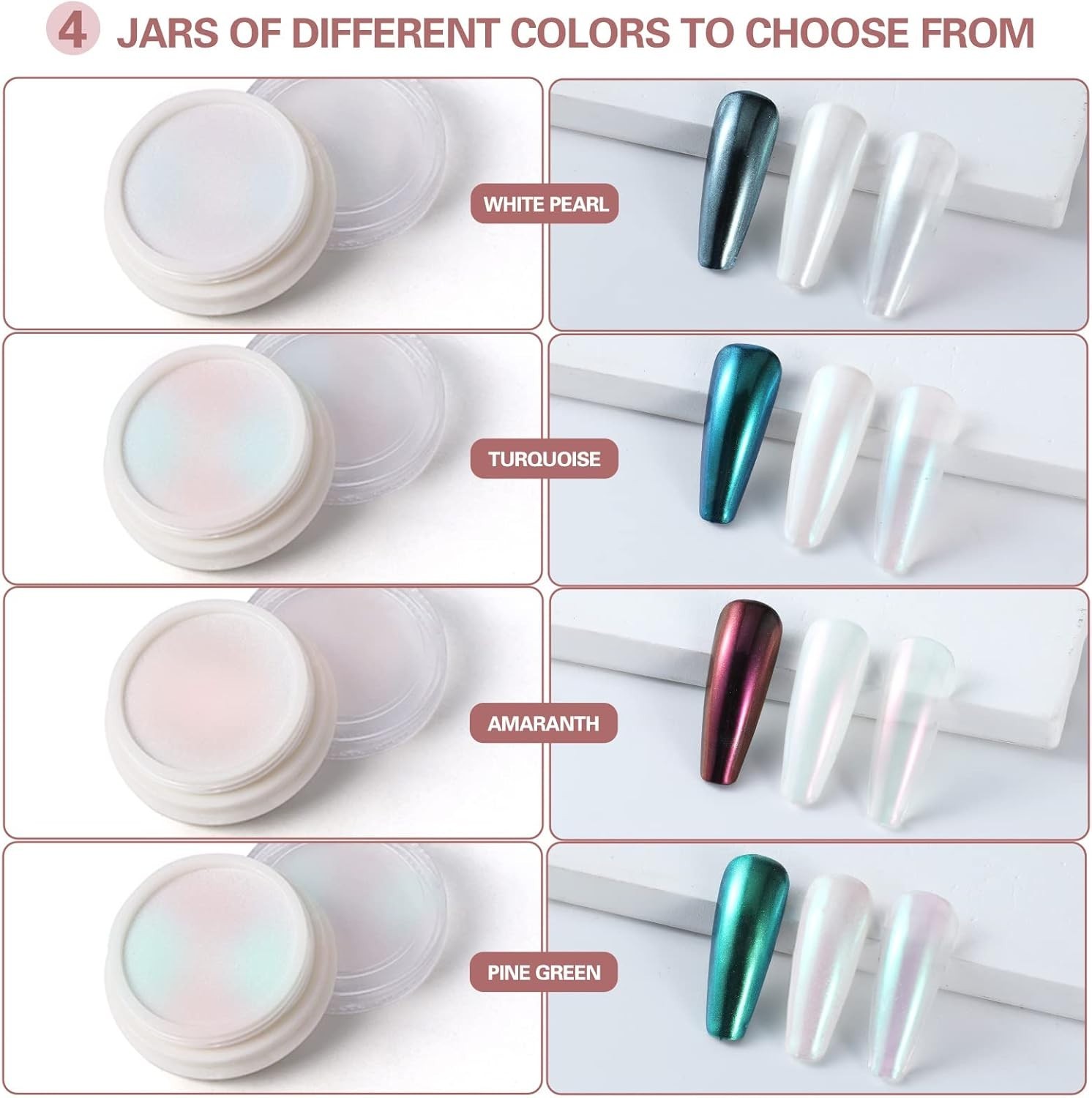 versatile Chrome Nail Powder Kit – Mirror Effect for Gel and Nail Art Creation