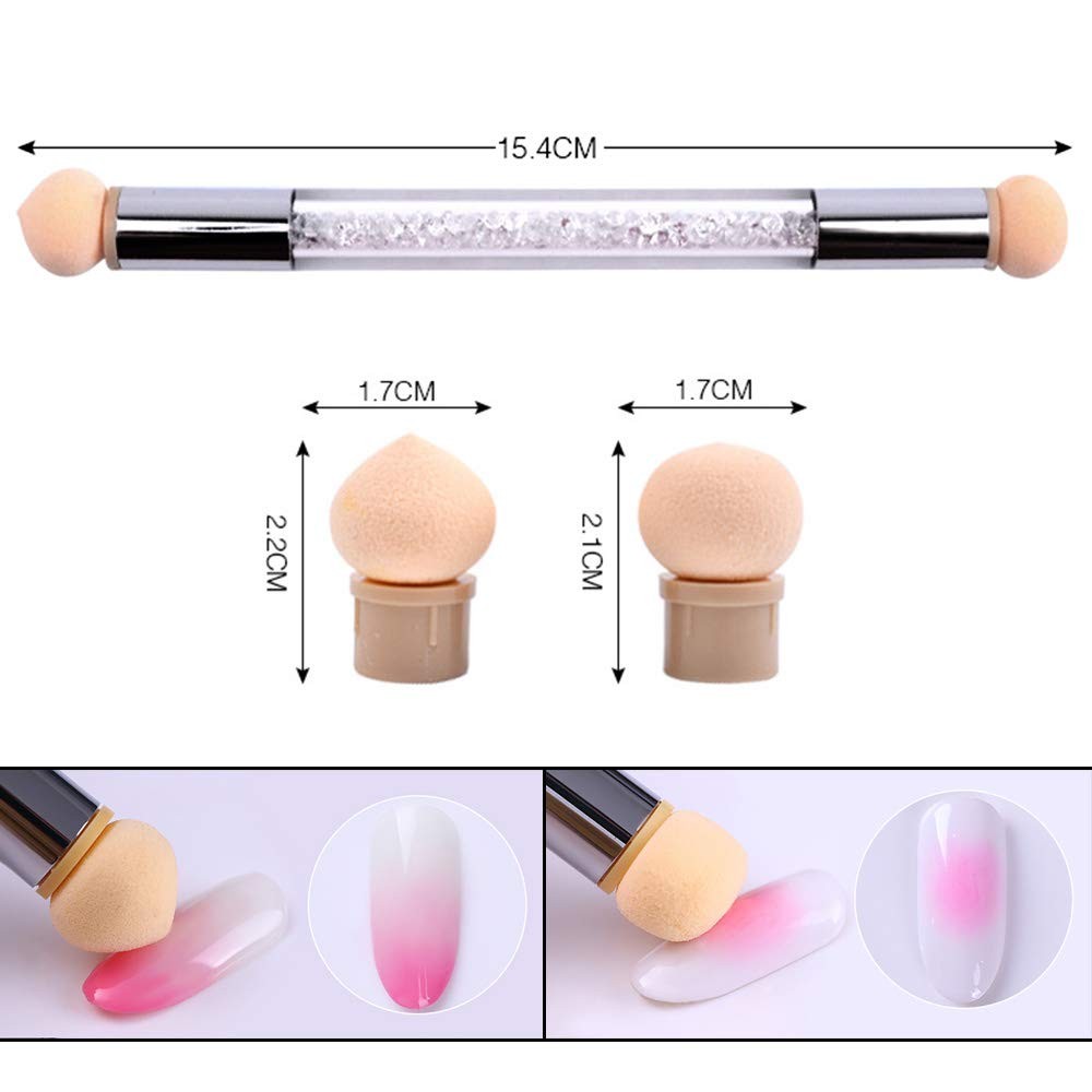 3pcs Acrylic Nail Brush Set Ombre UV Gel Double Head Tools