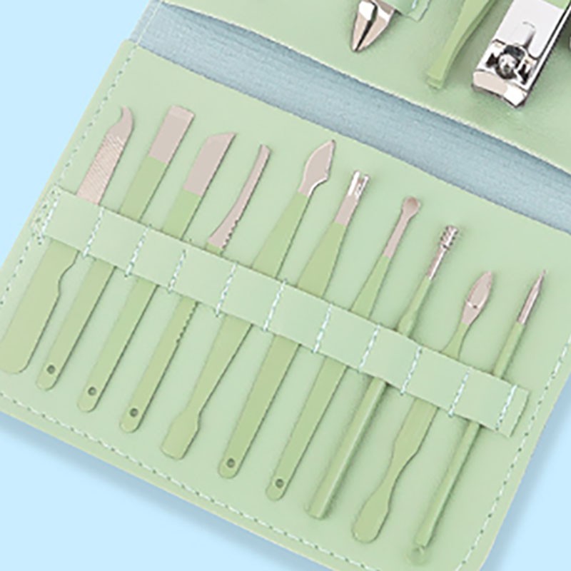 16 Pcs Nail Clippers Set Stainless Steel Manicure Pedicure Cuticle Grooming Tool