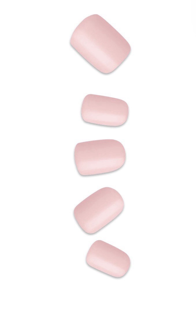 Kiss ImPRESS Pure Fit PRESS ON NAILS-Short-Pick Me Pink-Square Shape-Light Pink