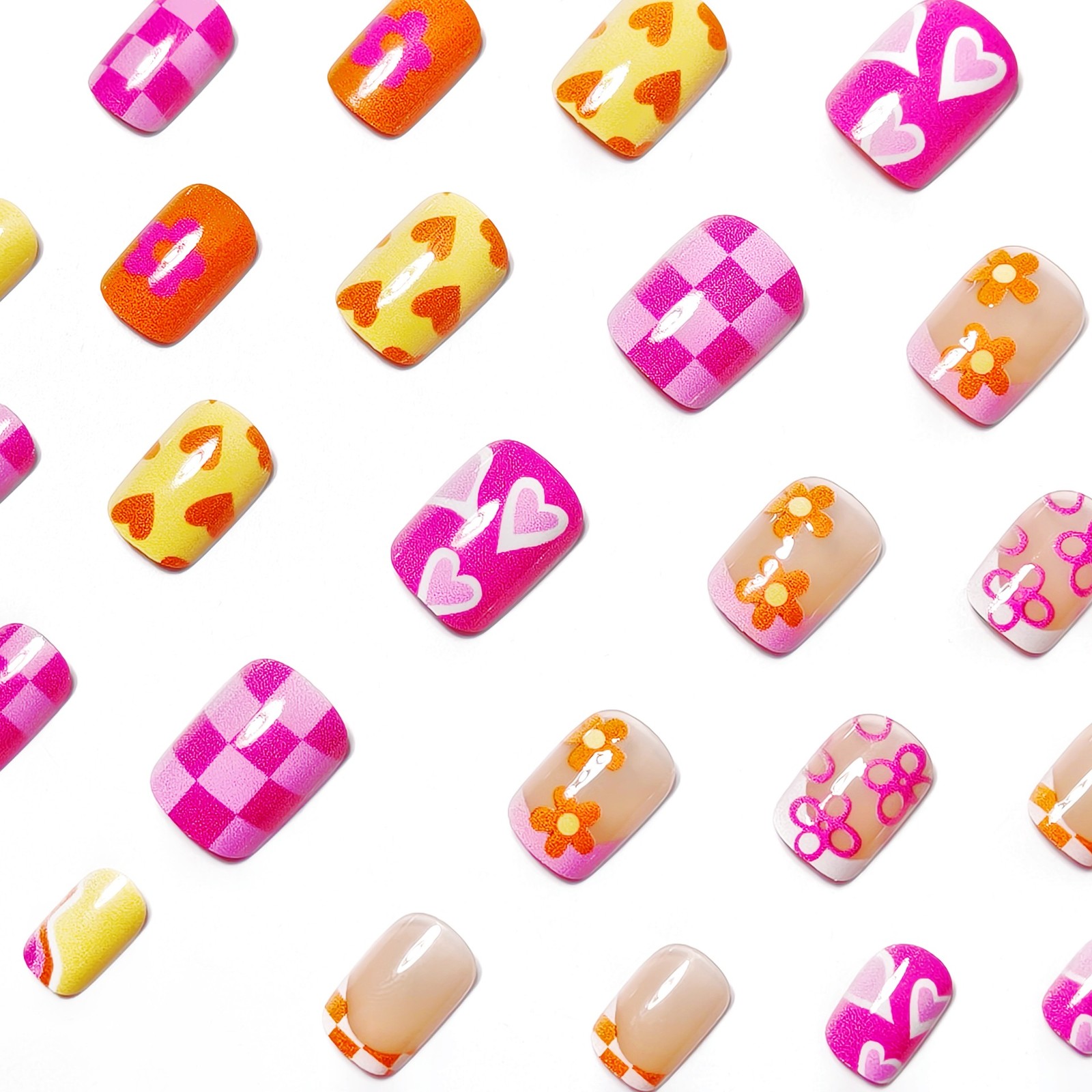 Colorful Summer Cute Little Flower Press-on Nails