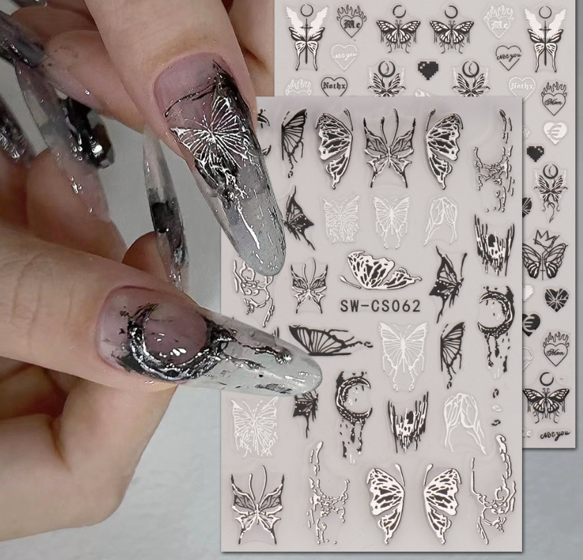 Nail Art Decoration Rose Flower Butterfly Nail Decal Self Adhesive stickers NS53