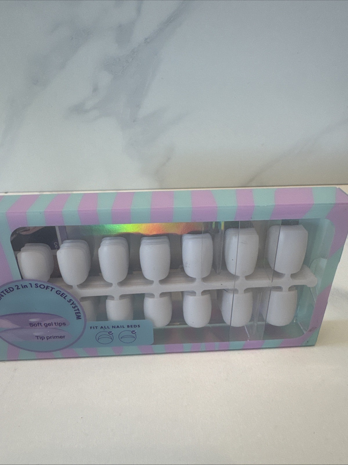 BTArtbox Nails X-Coat Tips 2 In 1 Soft Gel System Natural Series 150 Pc 15 Sizes