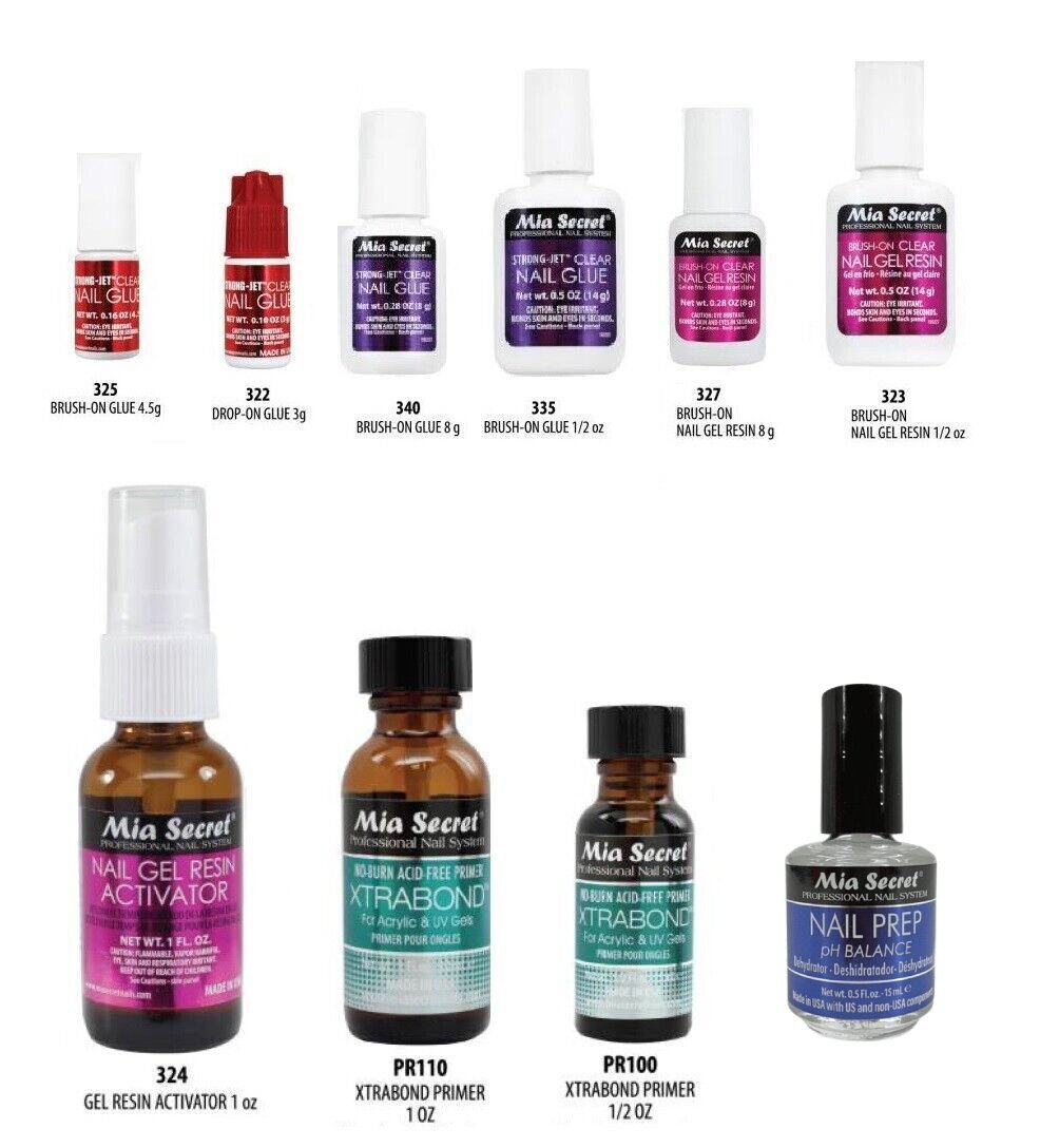 Mia Secret Acrylic Nail Glue /Gel Resin /Activator /Xtrabond /Prep – YOU CHOOSE