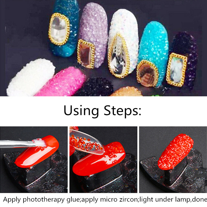 25g/ jar Micro Beads Caviar AB Pixie Crystals 3D Nail Art Gems Tiny Rhinestones