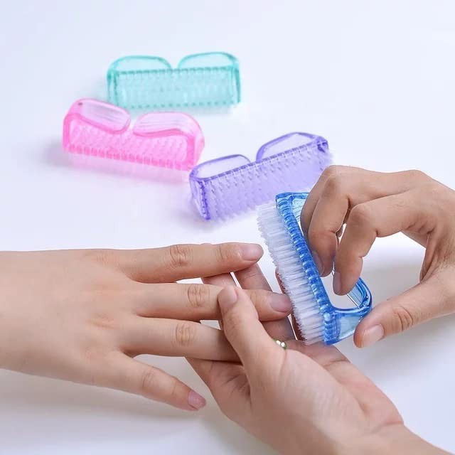 Nail Brush Set 4 Pcs Plastic Handle Fingernail Scrubber for Hands Feet Toes Pets