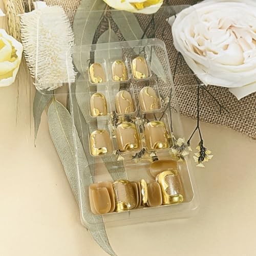 Press on Nails Square Short Length Glossy Full Cover Acrylic – Square