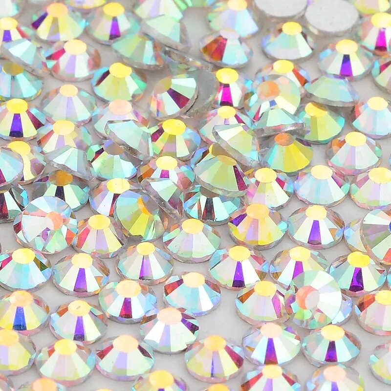 Shiny AB Glass Crystal Flatback 3D Non-HotFix FlatBack Nail Art Decorations