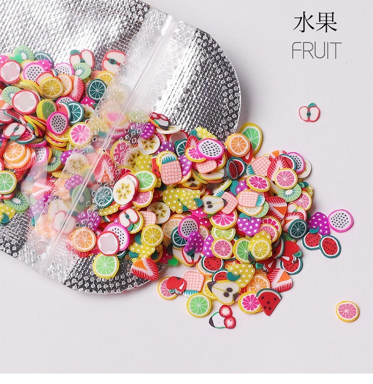 3000Pcs Mixed Nail Art Fruit Fimo Slices For Slime DIY Nails Crafts Decoration