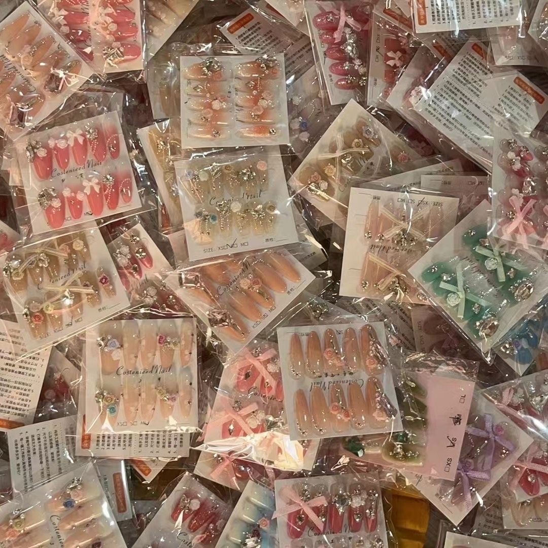5 Sets Press On Nails with Tools Random Sizes Trendy Designs Wholesale Bulk Lot