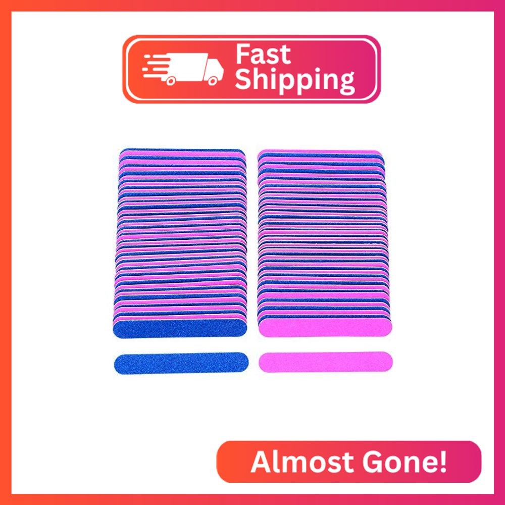 Sumind 100 Pcs Nail File Professional Emery Boards Disposable Grit Nail File 3.3