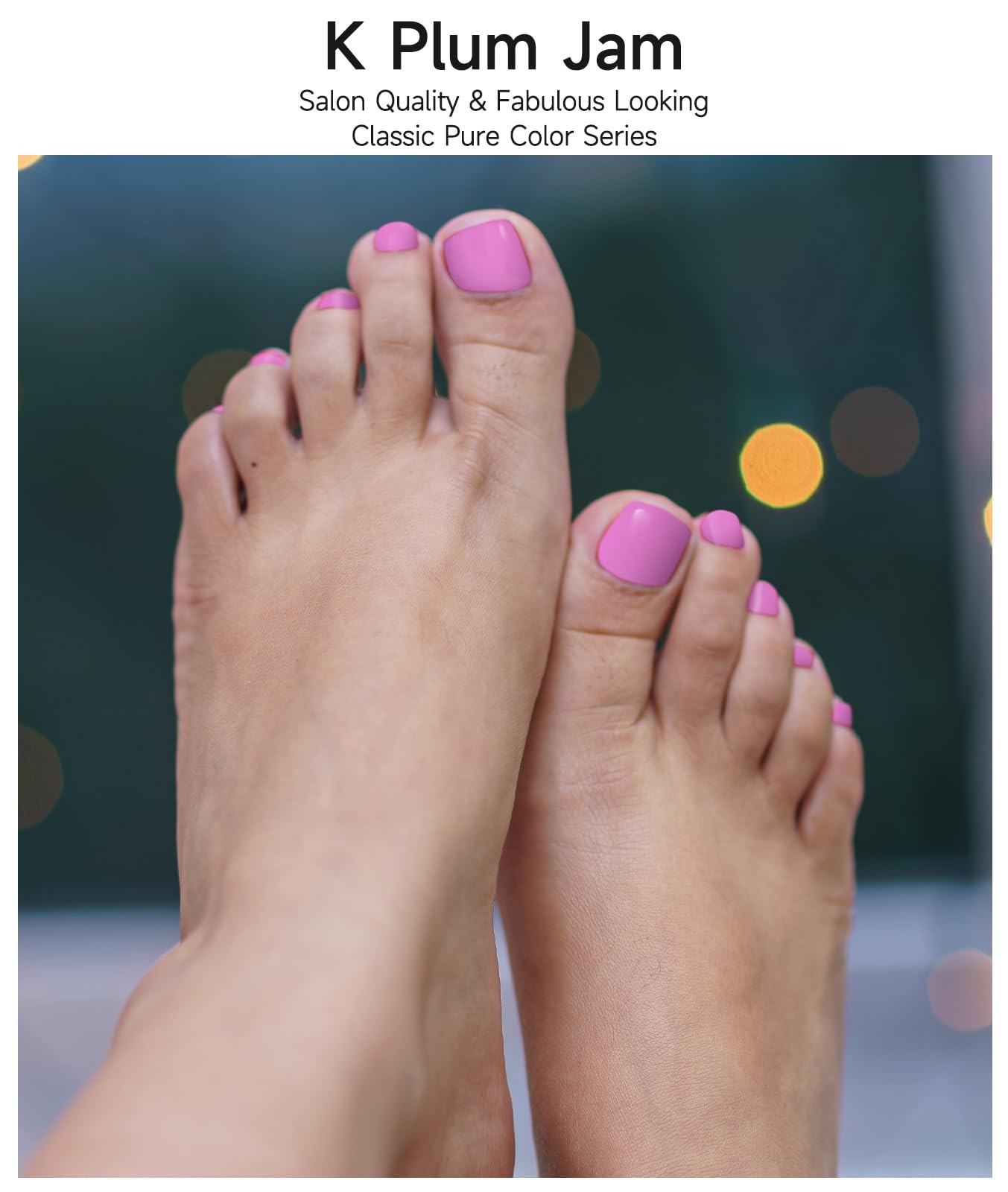 Semi Cured Pedicure Strips, Plum Jam, 32pcs Toenail Sticker