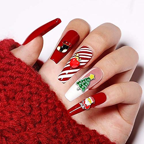 Christmas Nail Rhinestones, Super Valued Over 1500pcs 6 6 Count (Pack of 1) Red