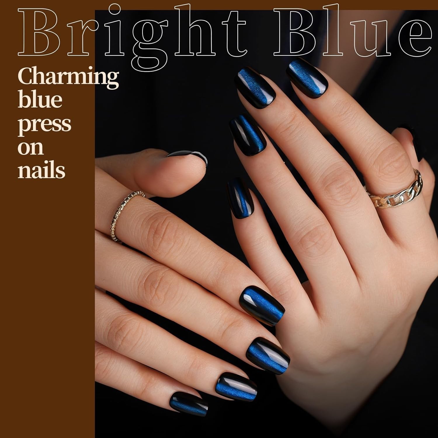 Press On Nails, 6 Colors Cat Eye Press On Nails Short, Natural Fake Nails Glo…