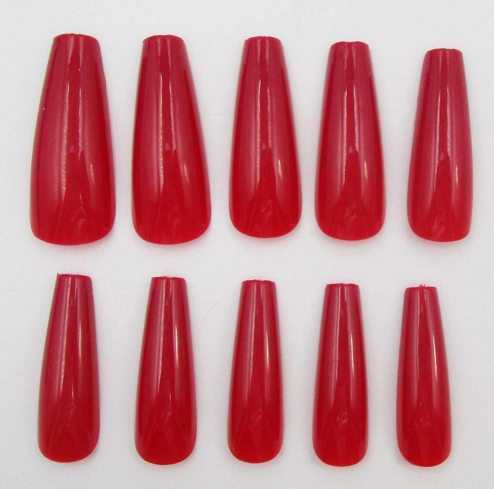 100pc Red Press on Nails Medium Coffin Fake Nails, Press-on long,