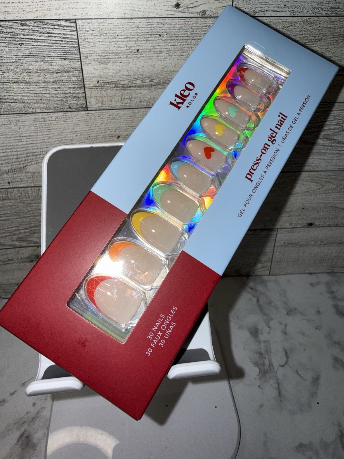 New Kleo Kolor Press-On Gel Nails 30-Pack~ Love Loud – Almond Shape