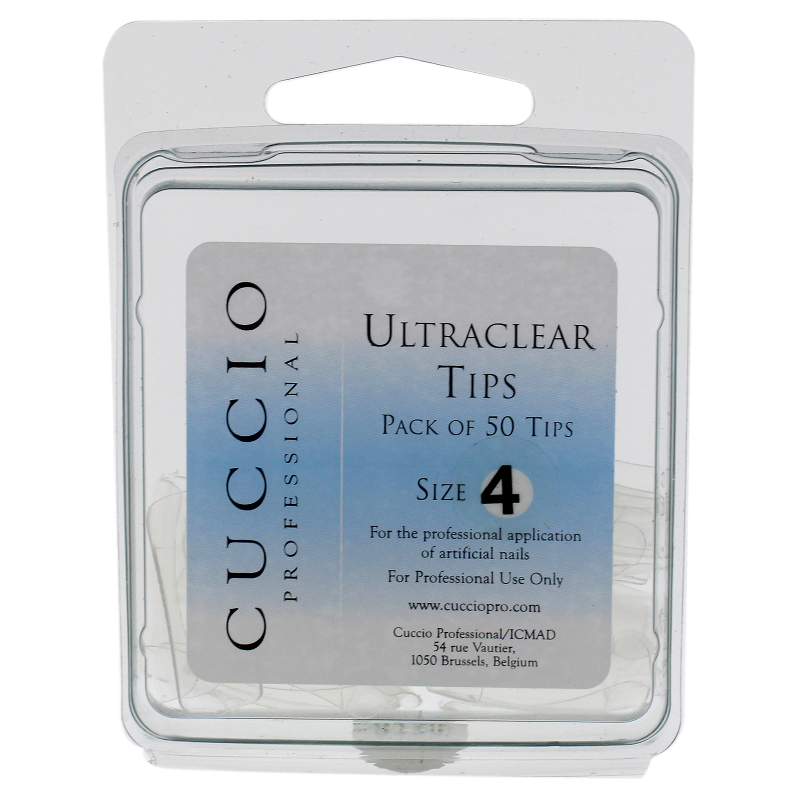 3 Pack Ultraclear Tips – 4 by Cuccio Pro for Women – 50 Pc Acrylic Nails
