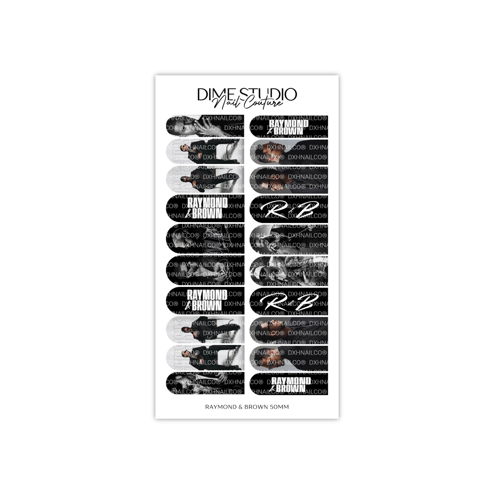 Raymond & Brown Tour Water Transfer Nail Decals Breezy Usher Nail Art