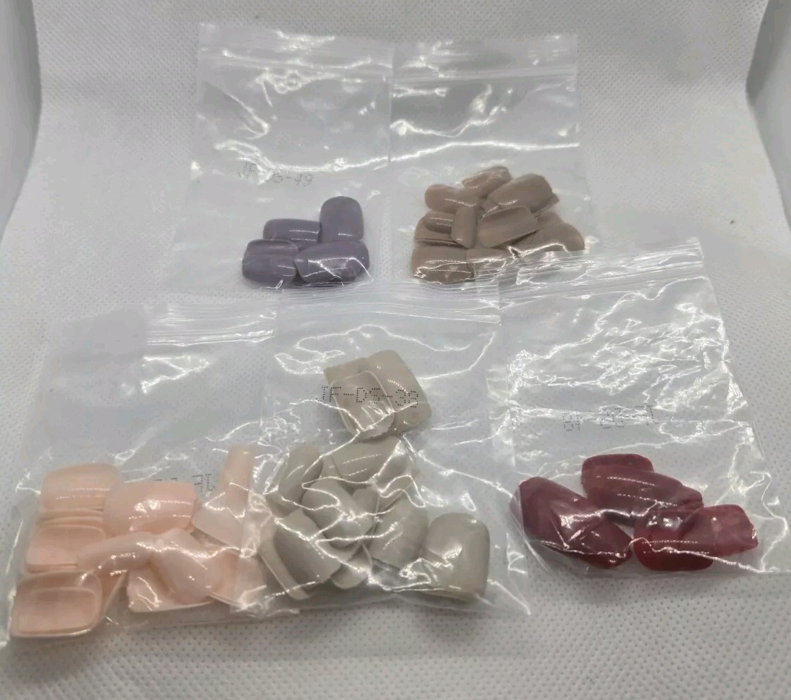 Press On Nails Lot 7 Sets Multiple Colors New!