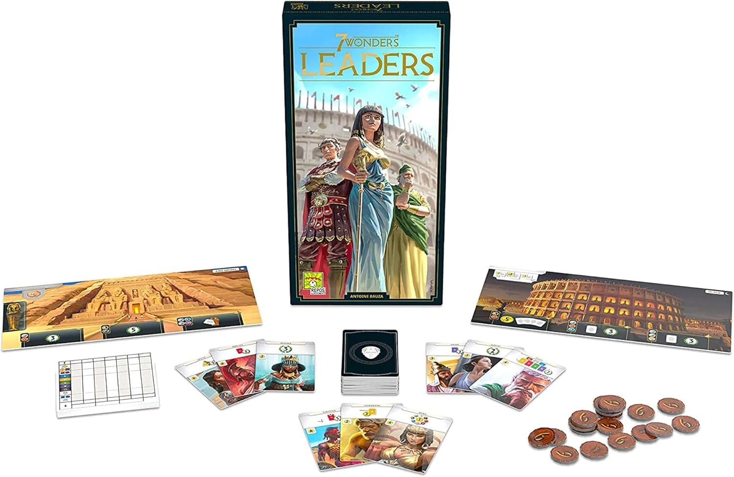 Asmodee 7 Wonders Leaders Board Game EXPANSION – 110.27 cubic inches, Various